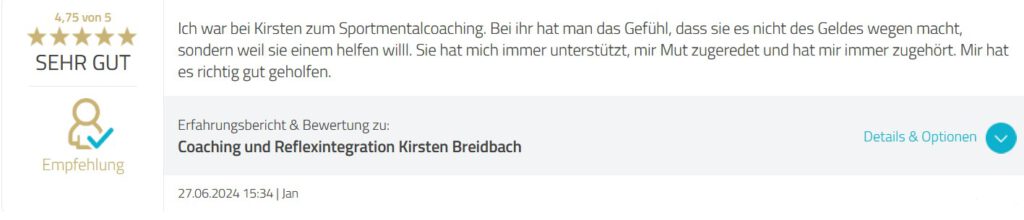 Erfahrung Kirsten Breidbach Sportmentalcoaching